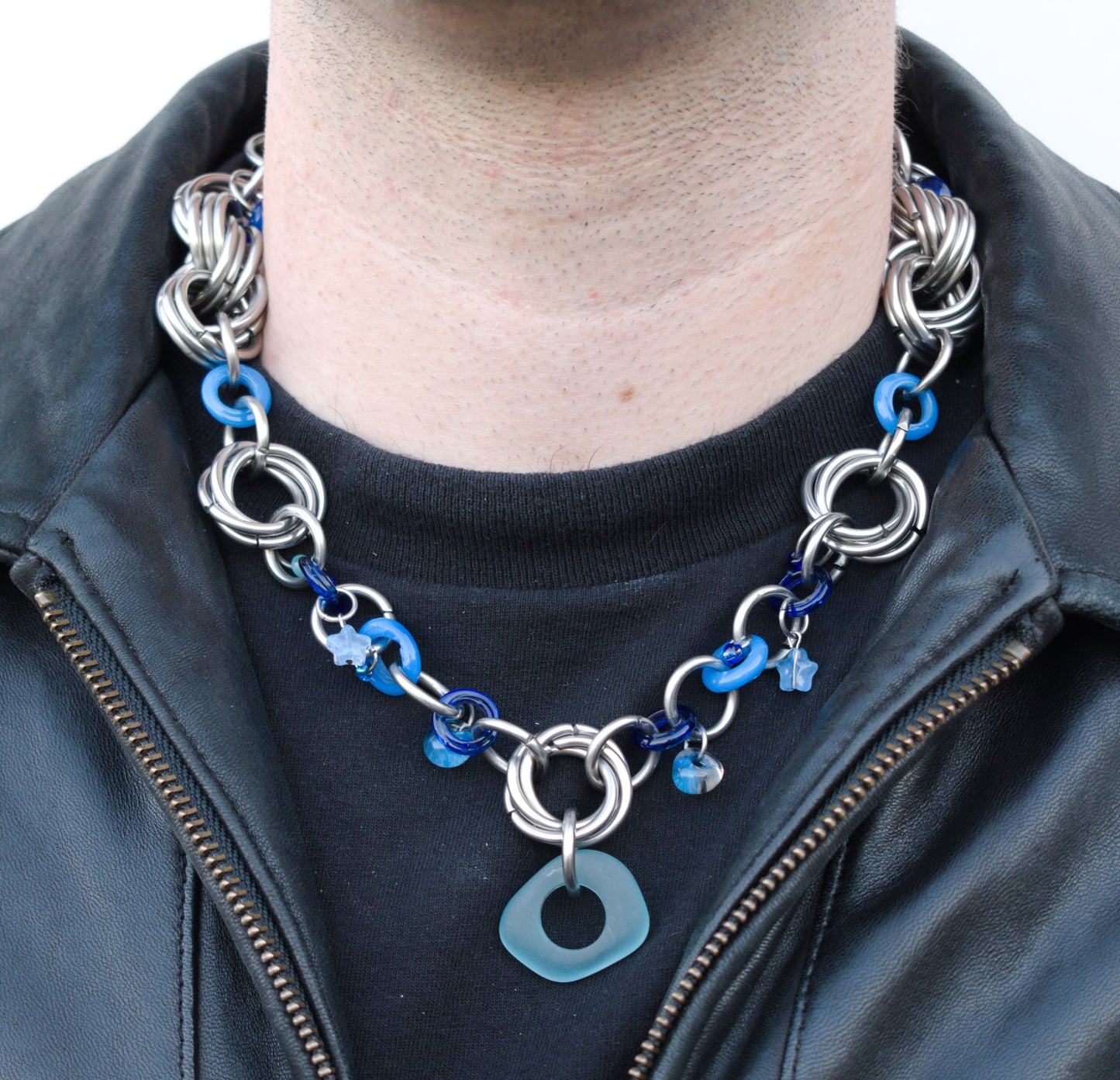 blue necklace