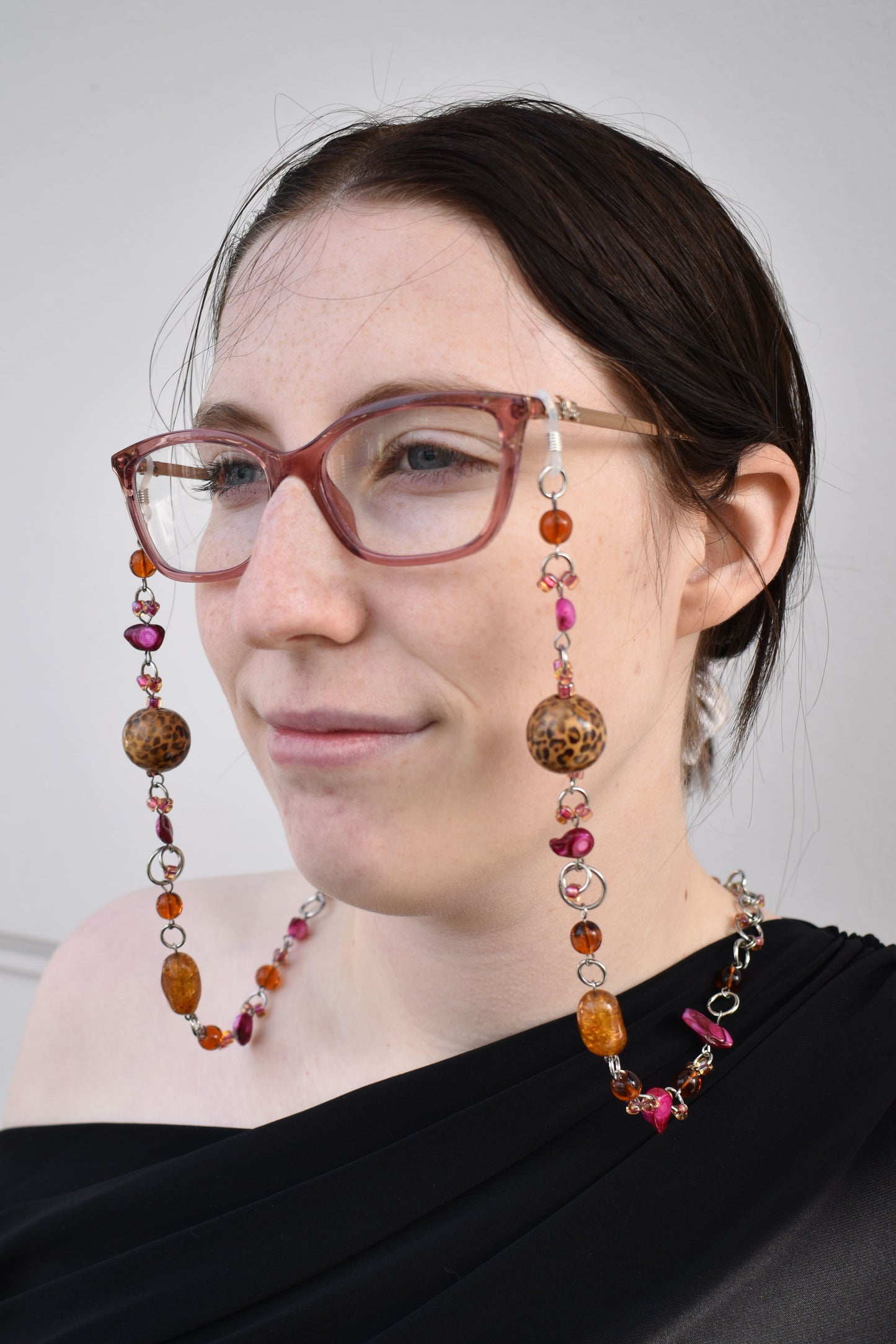 leopard diva glasses chain