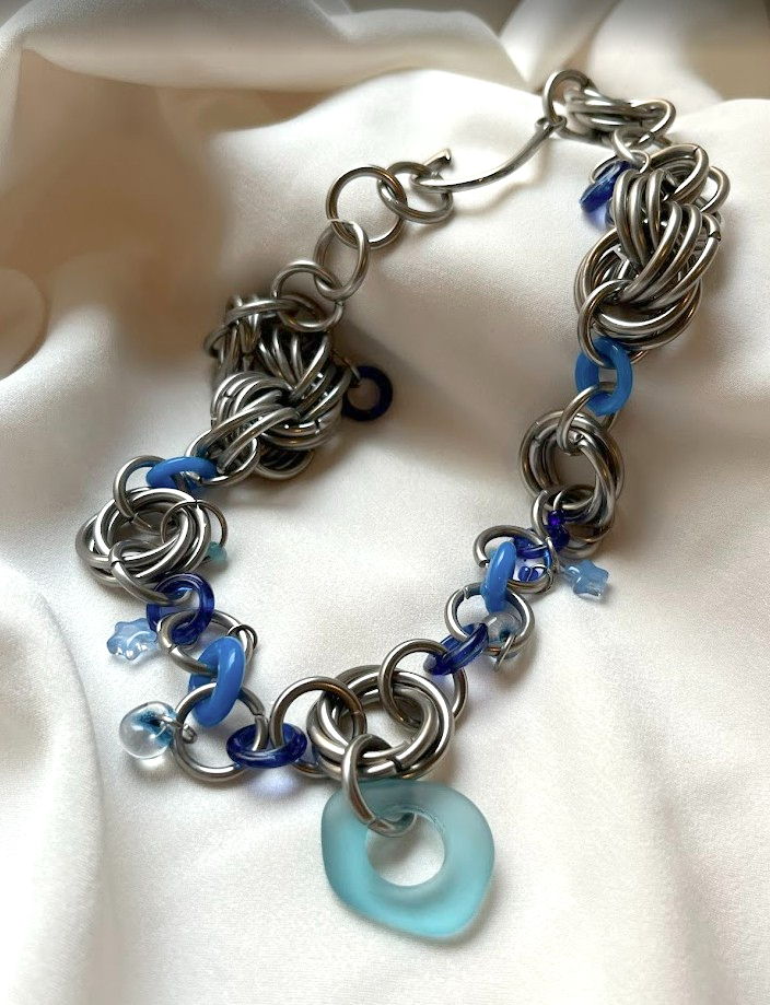 blue necklace