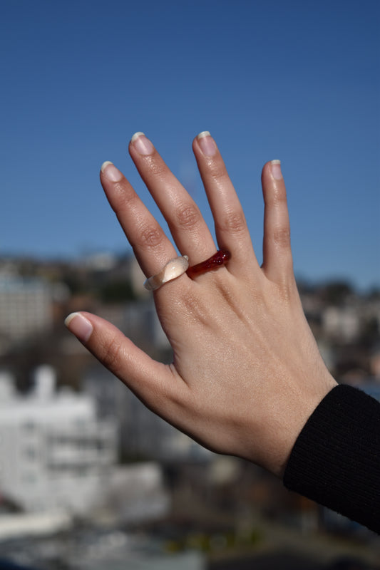 glass ring - red