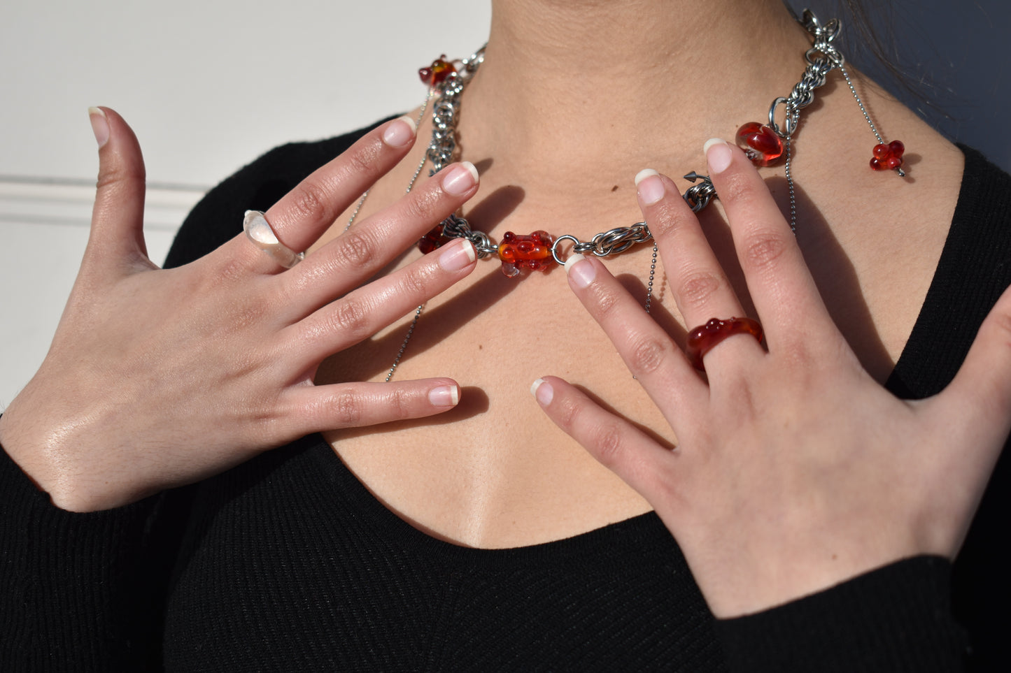 glass ring - red
