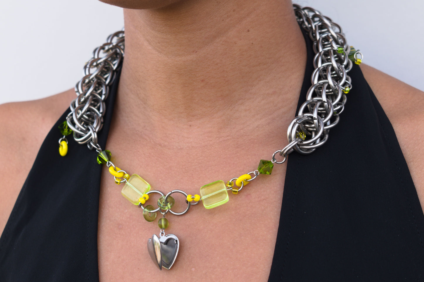 lemon/lime locket necklace