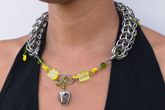 lemon/lime locket necklace