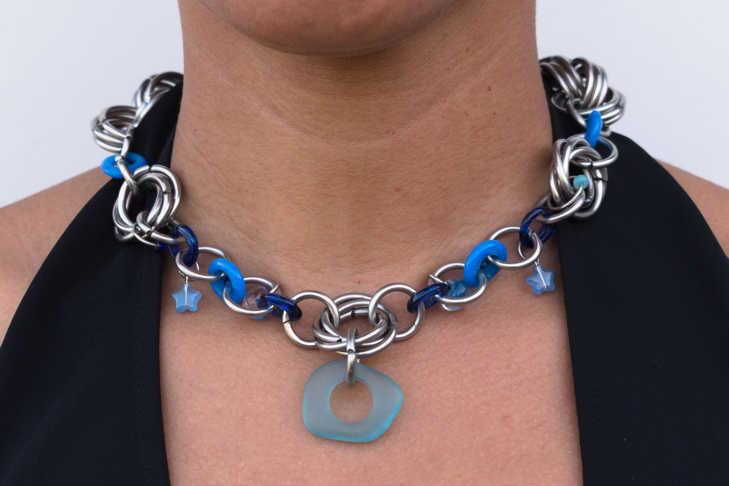 blue necklace