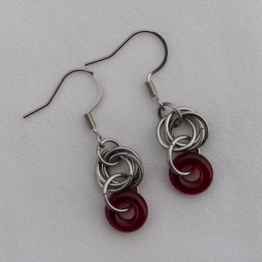 V41 - Red Rose Earrings