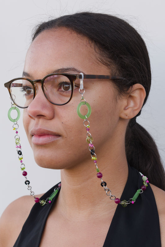 pink/green glasses chain