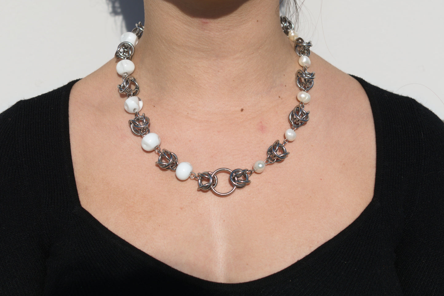 "one foot out the door" necklace