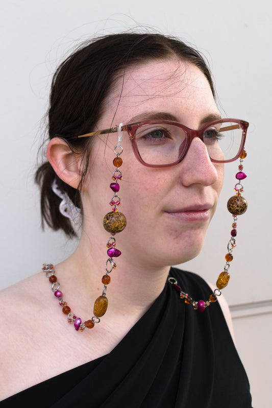 leopard diva glasses chain